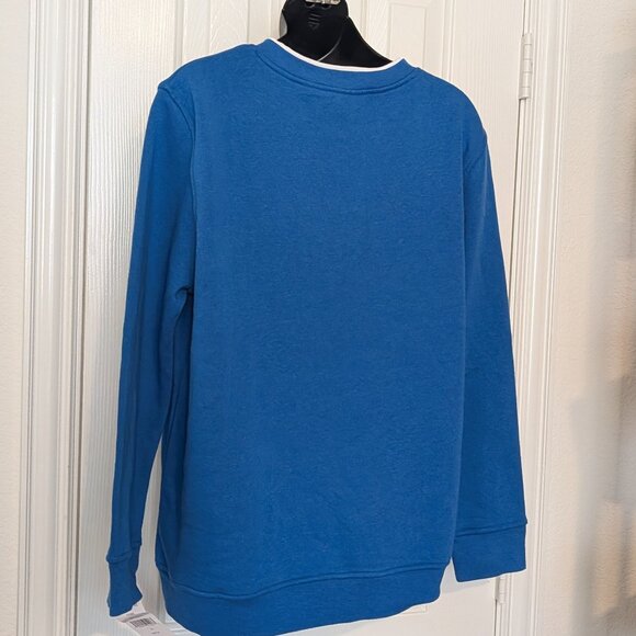 NWT Speculation Blue Holiday Cats Fleece Sweatshirt, Women's size Medium - Picture 2 of 12